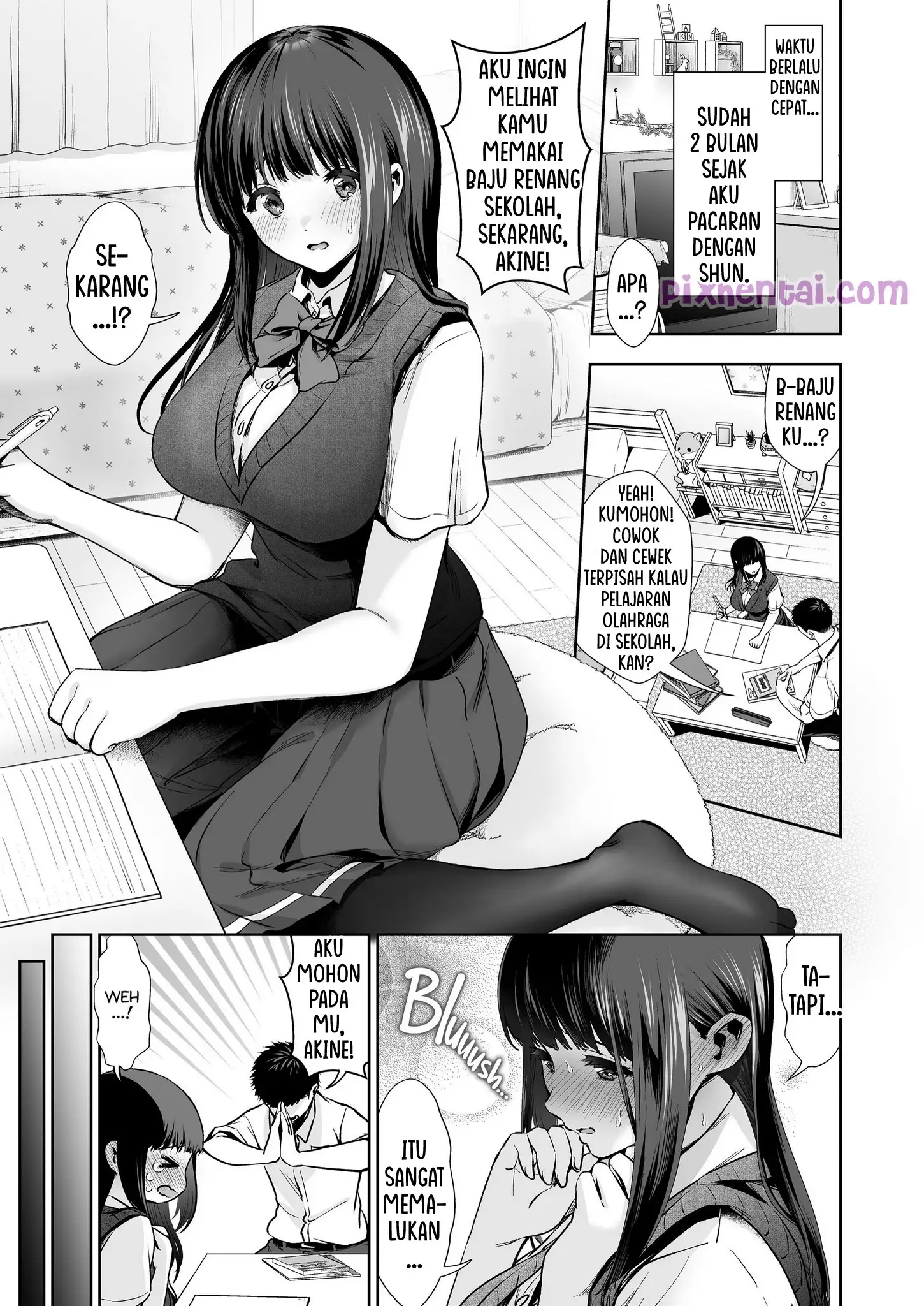 Komik hentai xxx manga sex bokep Swimsuit Sex With My Shy Girlfriend 4